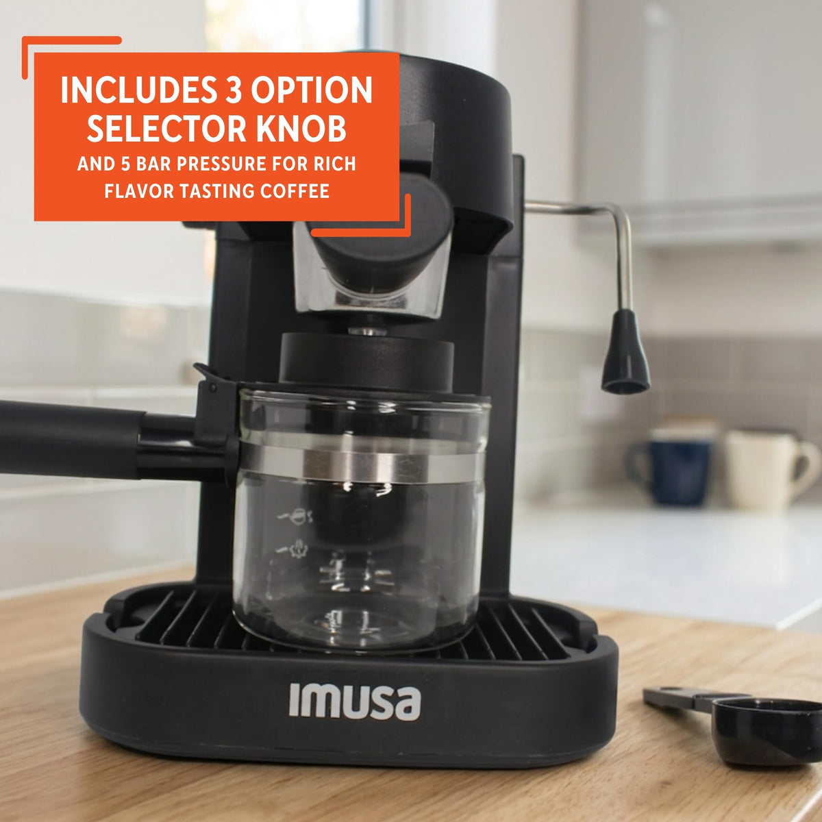 4 Cup Electric Espresso Cappuccino Coffee Maker, Black E67501