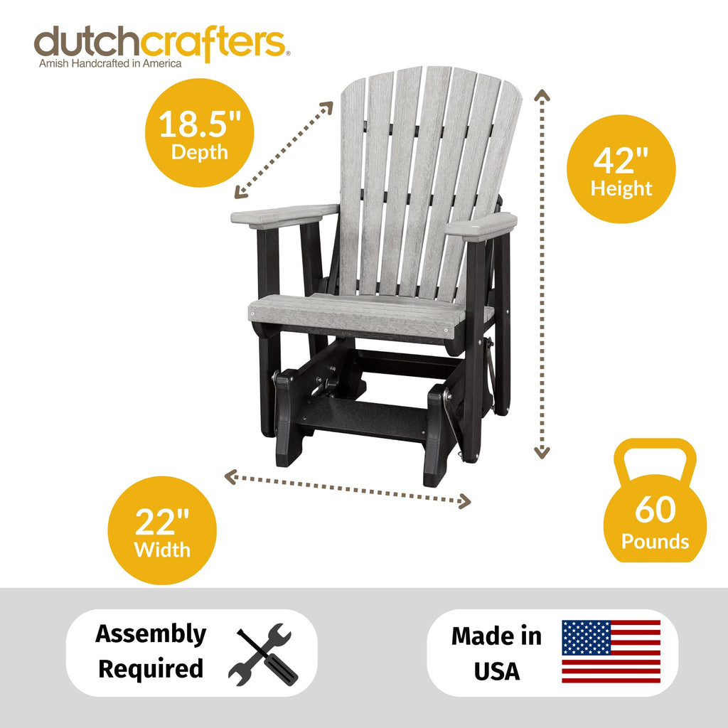 Tudor Brown Cedar Poly Adirondack Glider Outdoor Chair Q76086