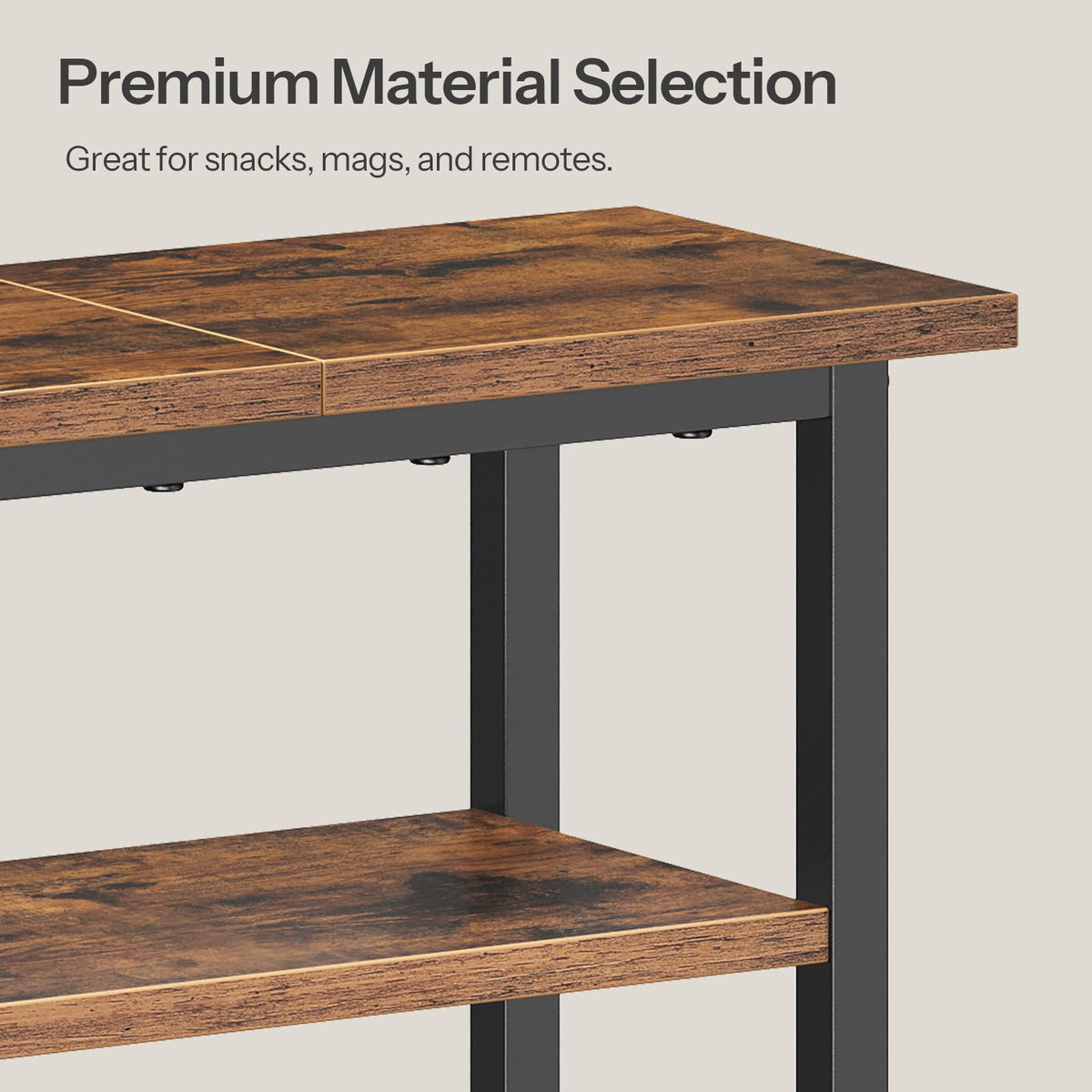 Narrow Side Table with Charging Station and LED Light A144279