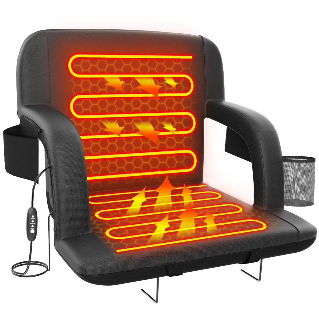 21" Wide Heated Stadium Seats for Bleachers with USB V524253