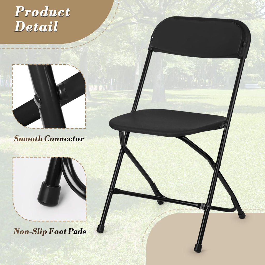 Black Plastic Folding Chairs 10 Pack H531371