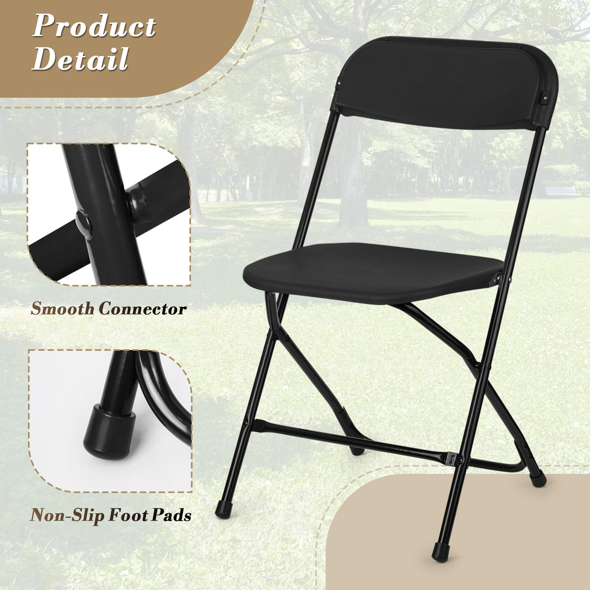Black Plastic Folding Chairs 10 Pack H531371