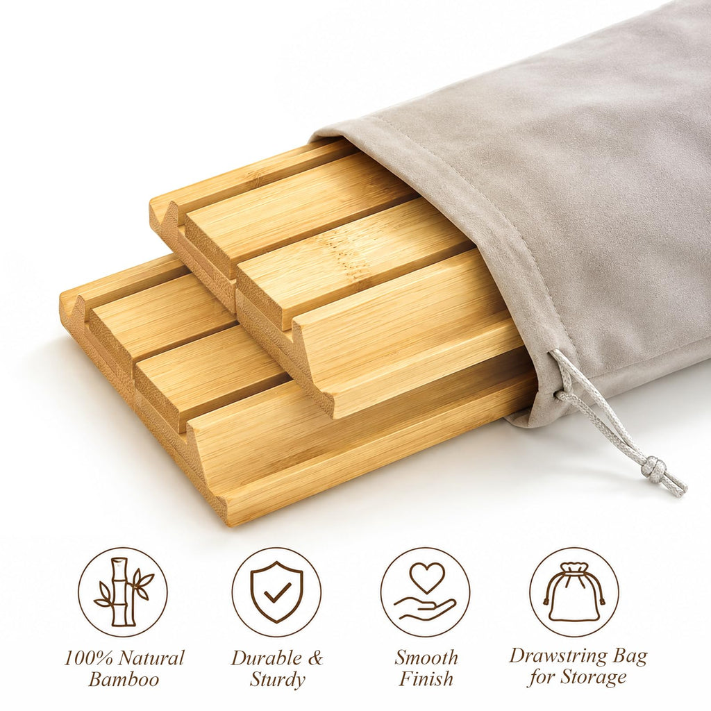 Bamboo Mahjong Racks with Pushers, Set of 4 S671882