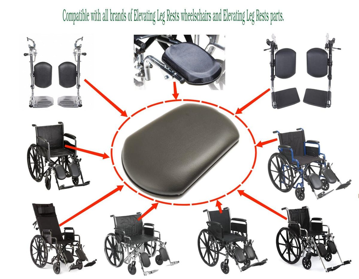 Black Vinyl Upholstered Wheelchair Elevating Leg Rest C941409
