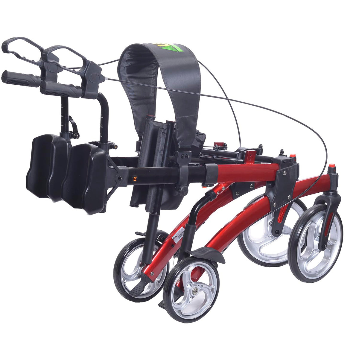 Red Aluminum Rollator with Loop Brakes G9073