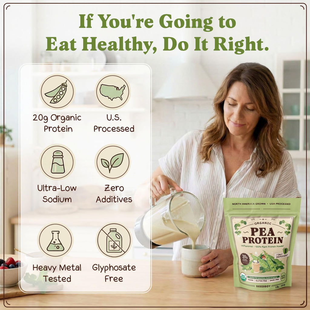 Organic Non-GMO Pea Protein Powder 1 lb Bag X8128