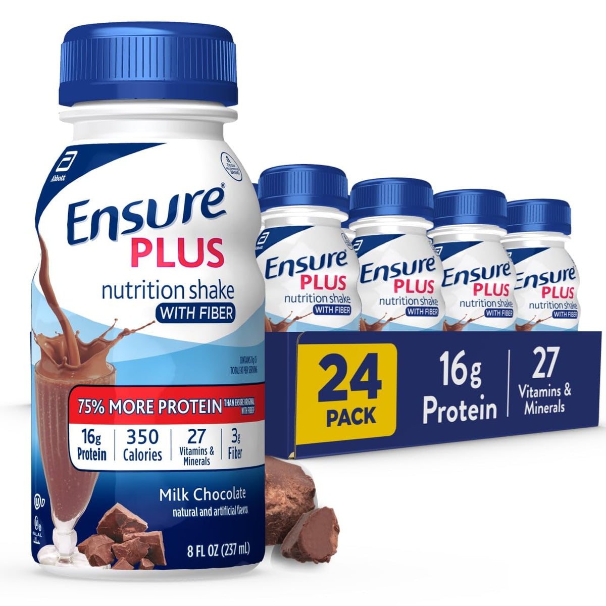 Milk Chocolate & Vanilla Nutrition Shake with Fiber, 16 Grams of Protein, 8 Fl Oz N700
