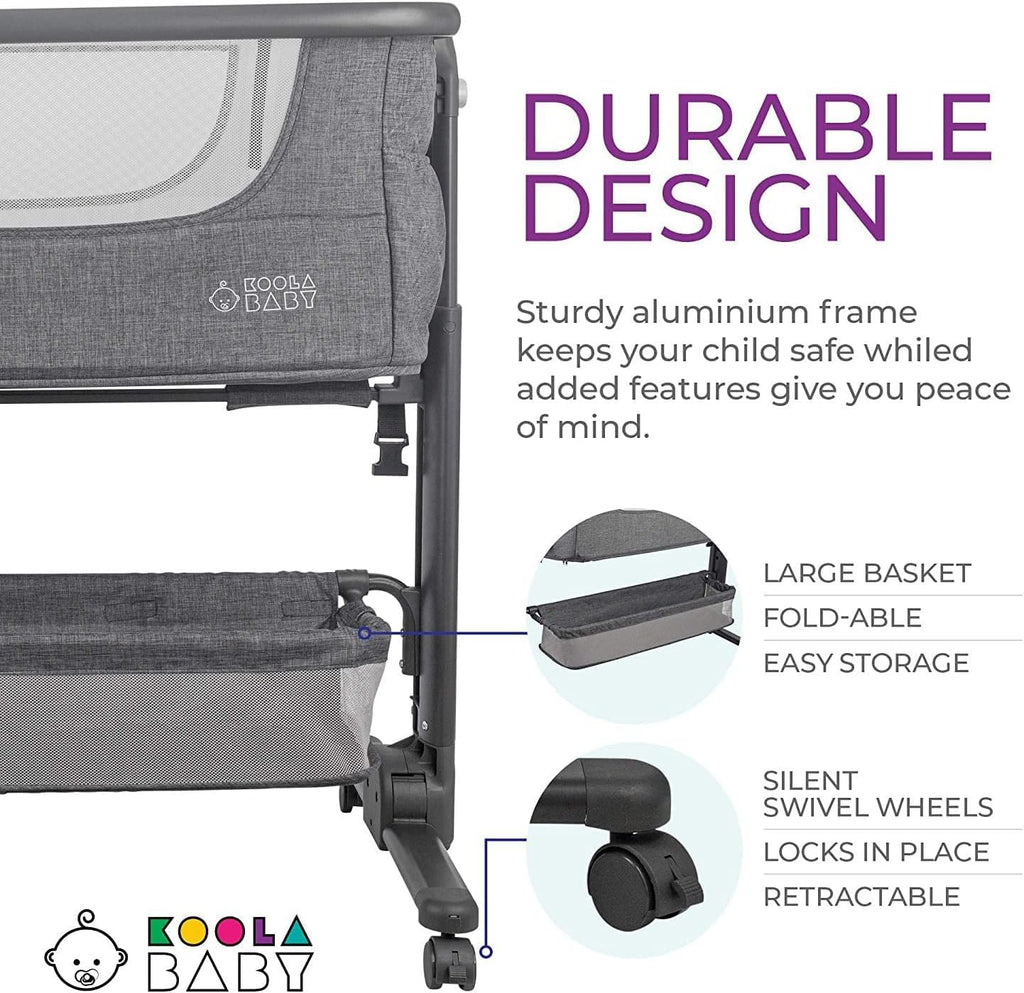 Baby Bassinet Bedside Sleeper Portable Crib with Storage Basket M755378