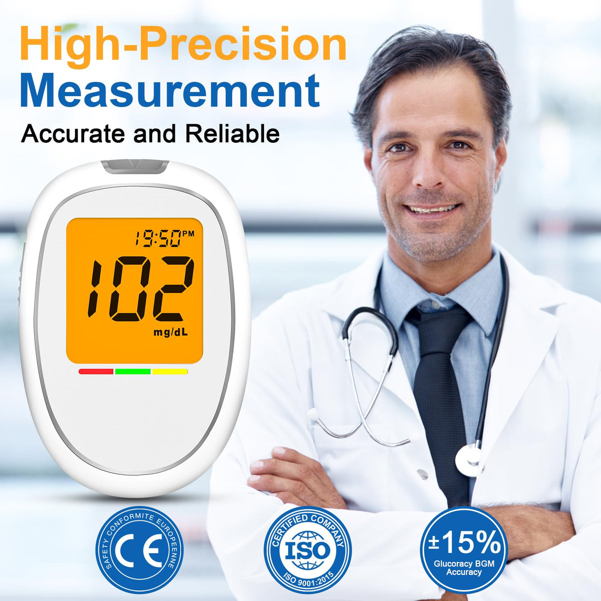 Blood Glucose Monitor Kit with 50 Test Strips and 50 Lancets K549180