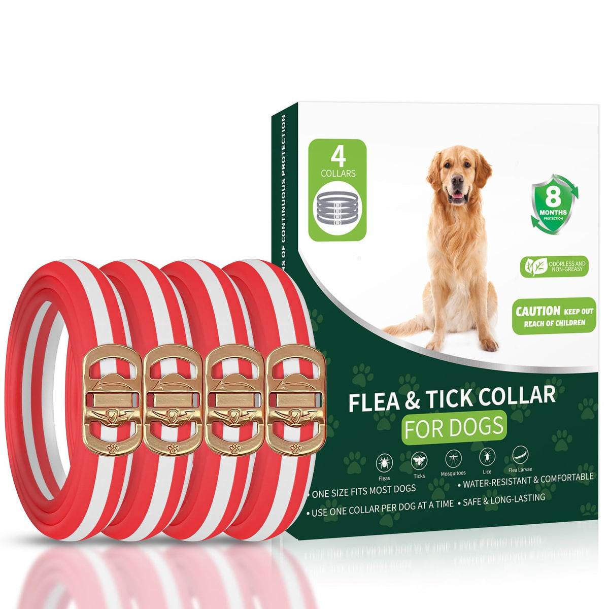 4 Pack Flea and Tick Collar for Dogs D72769