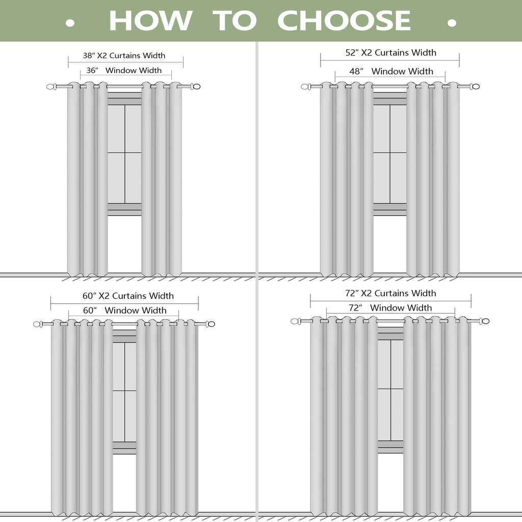 Blackout Curtains 72 Inch Extra Wide 2 Panels D30264