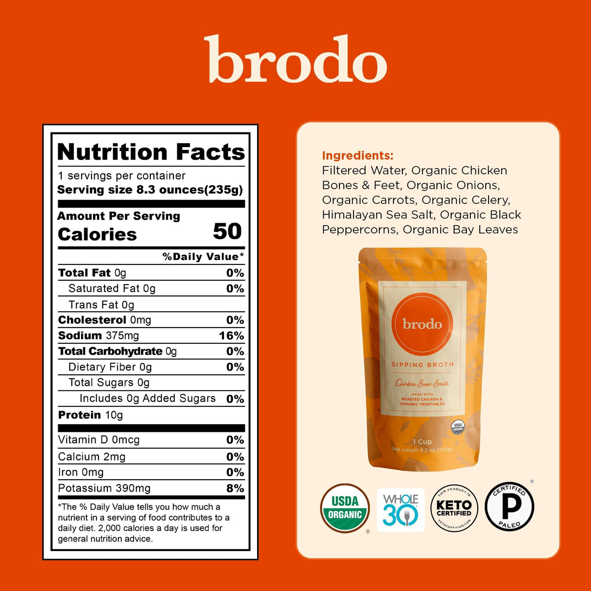 Collagen Rich Bone Broth Variety 6 x 8 oz C95441