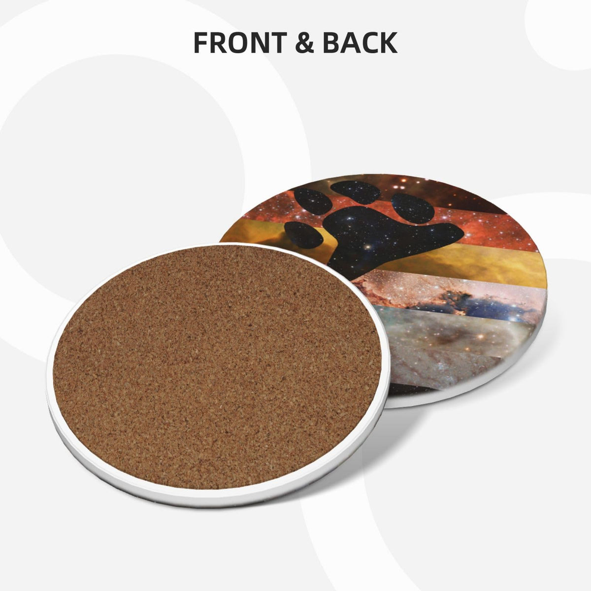 Ceramic Coaster Set Non-Slip Cork Base F75659