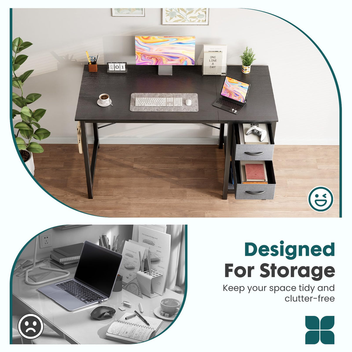 40-Inch Computer Desk with Drawers I55527