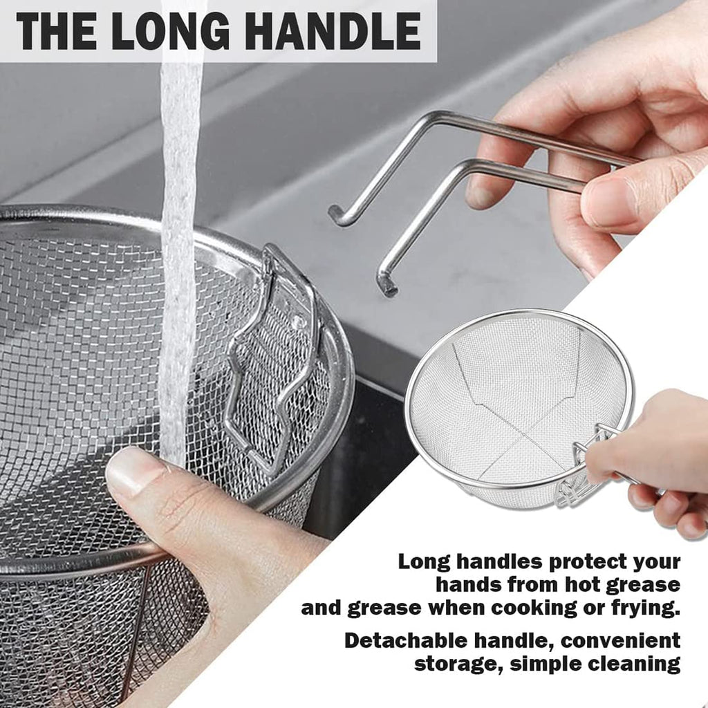Stainless Steel Deep Fry Basket with Detachable Handle Z303