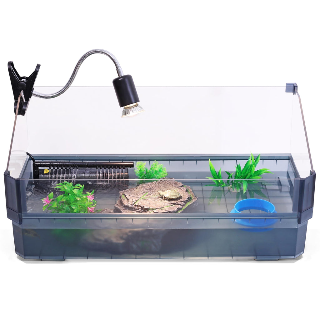 Black Turtle Tank Kit with Filter, UVB Lamp and Basking Platform F2211