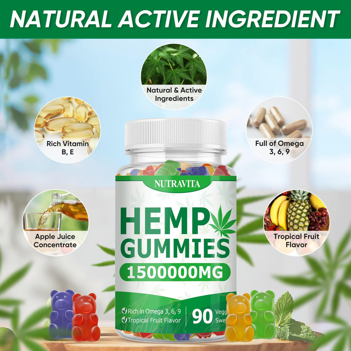 Hemp Gummies 90 Gummies Q876314