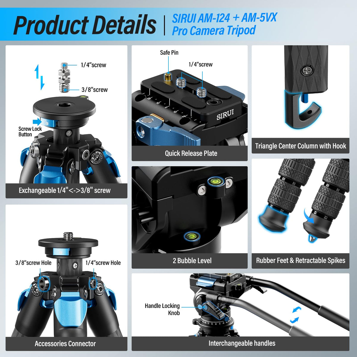 Carbon Fiber Camera Tripod with Fluid Head Z841168