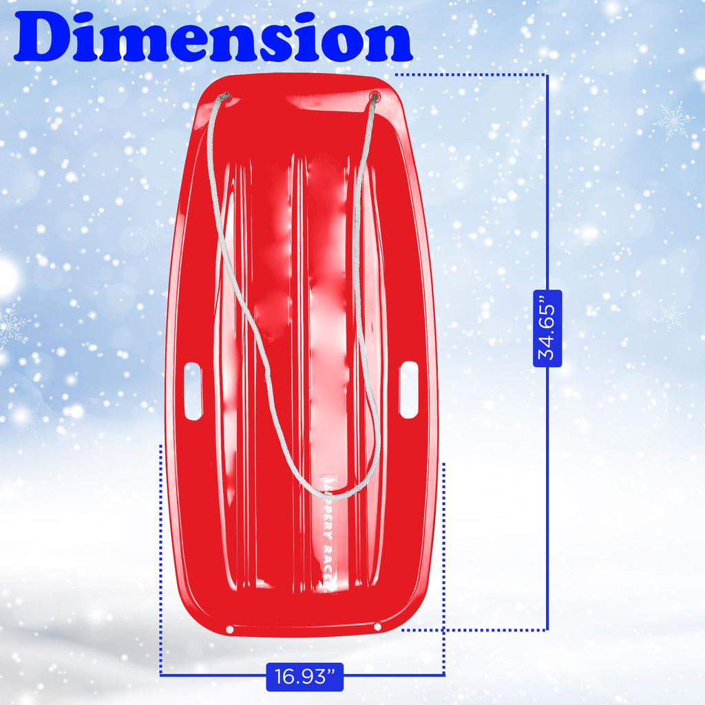 Kids Plastic Toboggan Snow Sled with Pull Rope Q7247