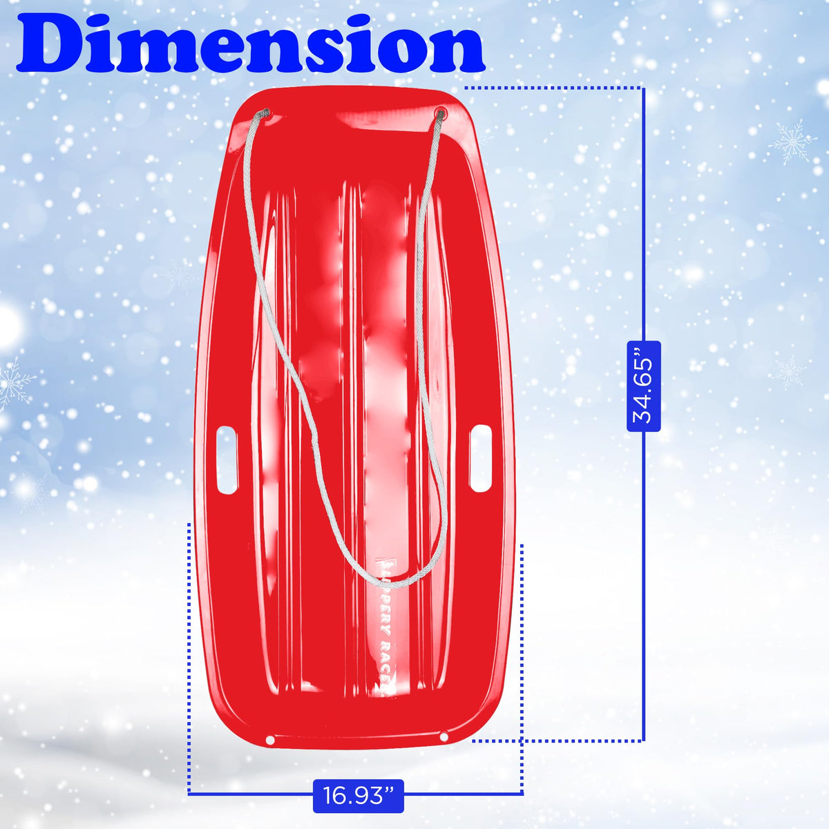 Kids Plastic Toboggan Snow Sled with Pull Rope Q7247