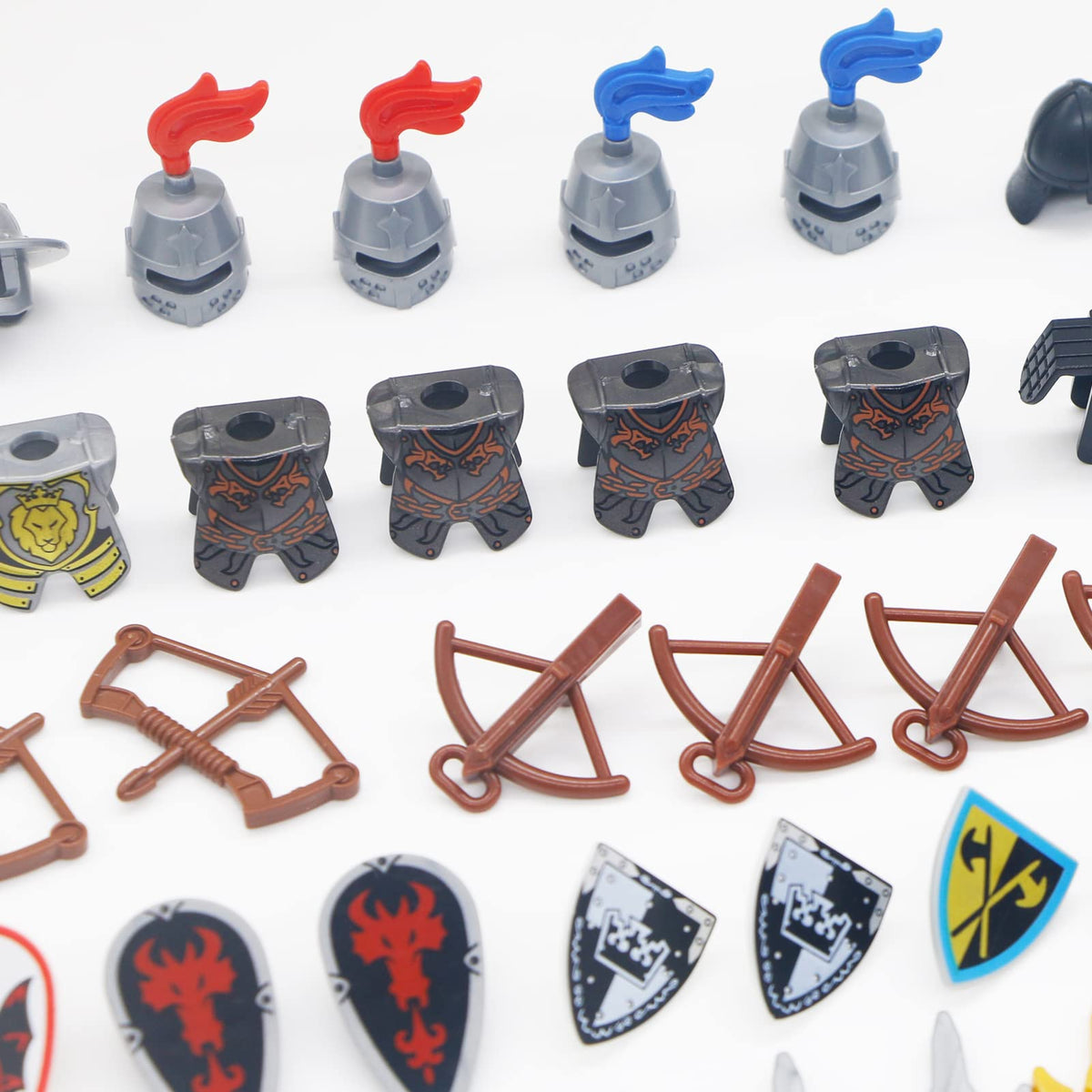 Building Block Medieval Weapon Armor Swords Helmet Horse C1997