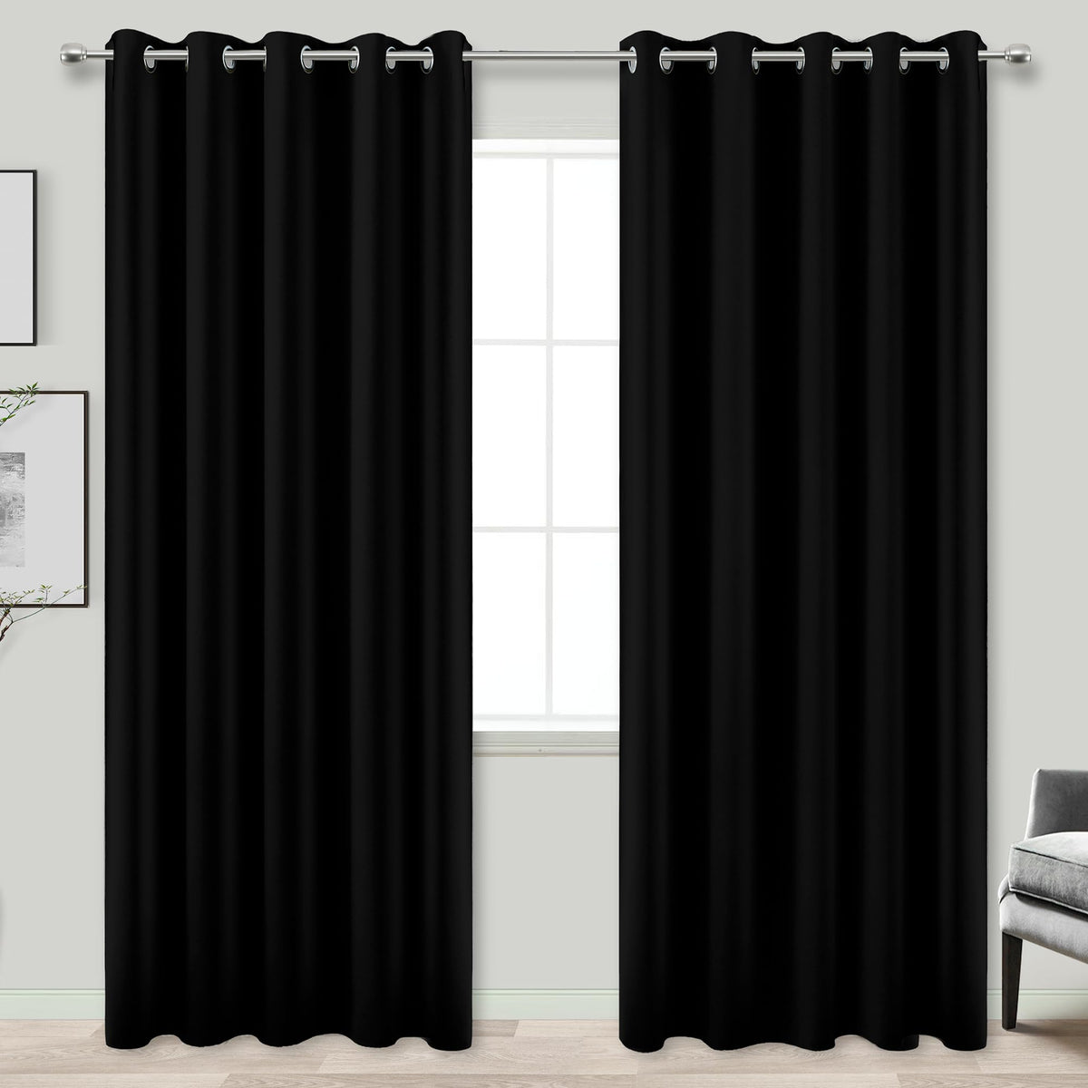Blackout Curtains 72 Inch Extra Wide 2 Panels D30264