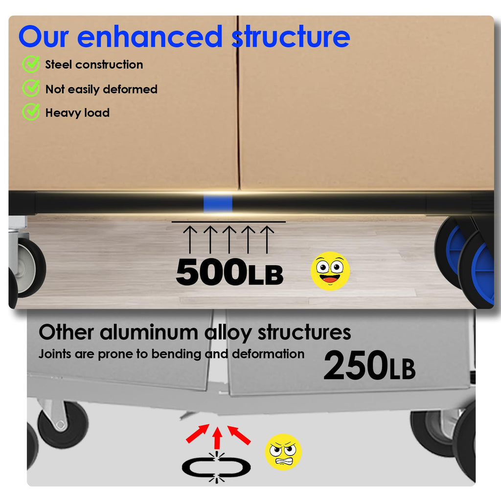 Heavy Duty 4 Wheels 500 Lbs Load Convertible Hand Truck Dolly Cart W5976
