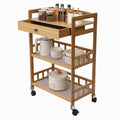 3-Tier Bamboo Kitchen Cart with Drawer D42637