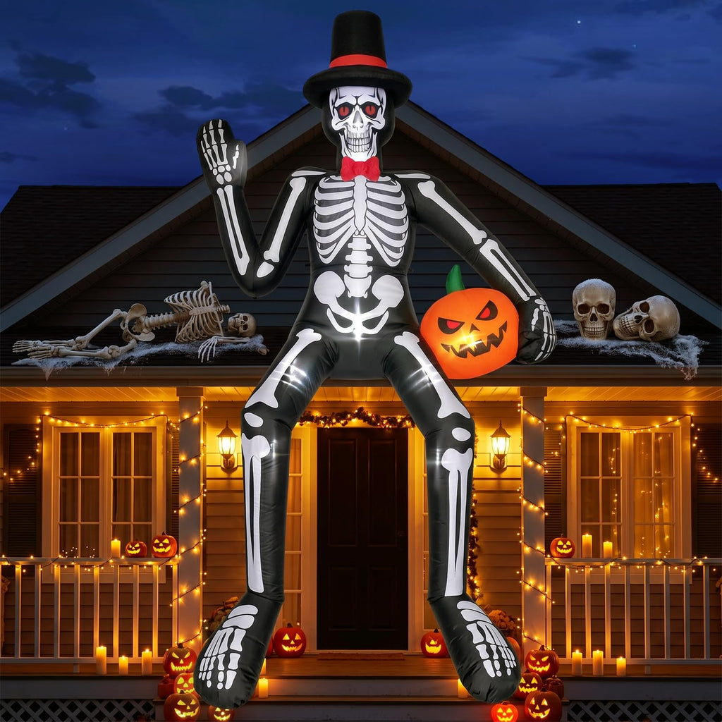 14FT Inflatable Sitting Skeleton Decorations V2539