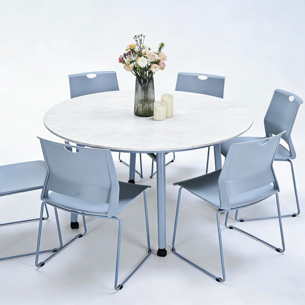 Grey Stackable Chairs Set of 8 O7521
