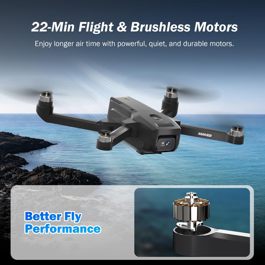 GPS Drone with EIS Camera, 4.5" HD LCD RC Screen, 32G SD Card, under 249g B677964