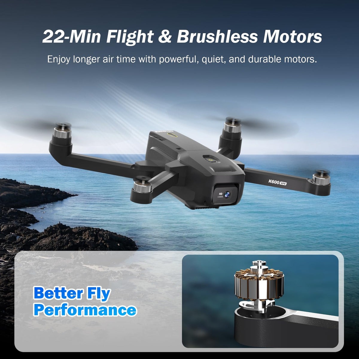 GPS Drone with EIS Camera, 4.5" HD LCD RC Screen, 32G SD Card, under 249g B677964