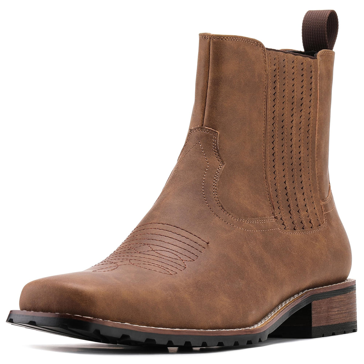 Cowboy Boots for Men Embroidery Square Toe O85955