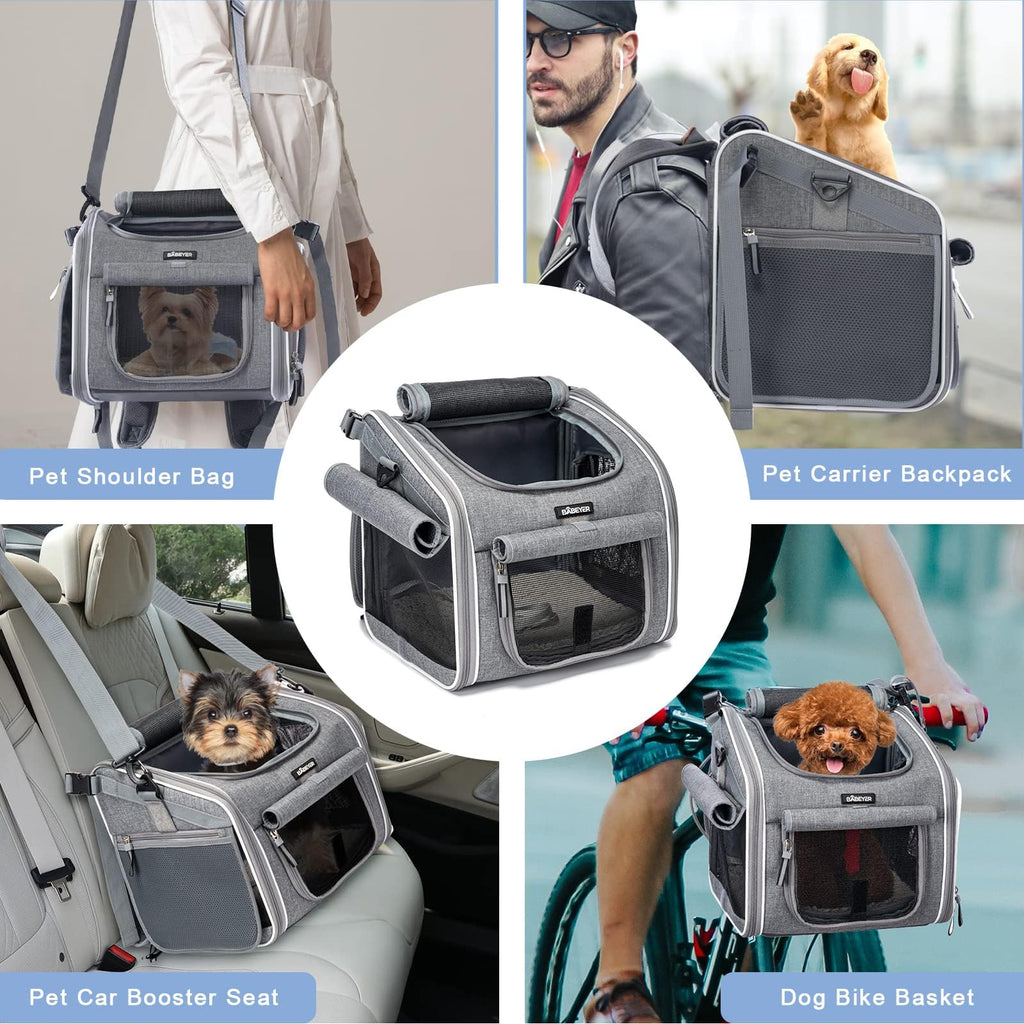 Expandable Soft-Sided Pet Carrier Backpack with 4 Open Doors, 4 Mesh Windows Z73825