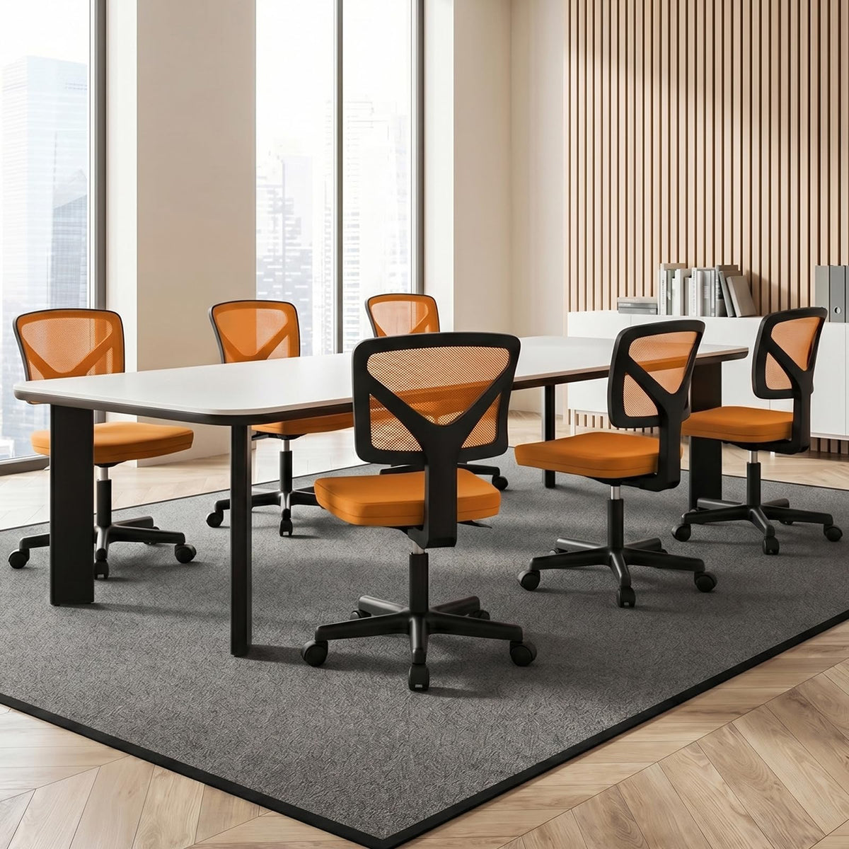 Armless Mesh Rolling Office Chair O53049