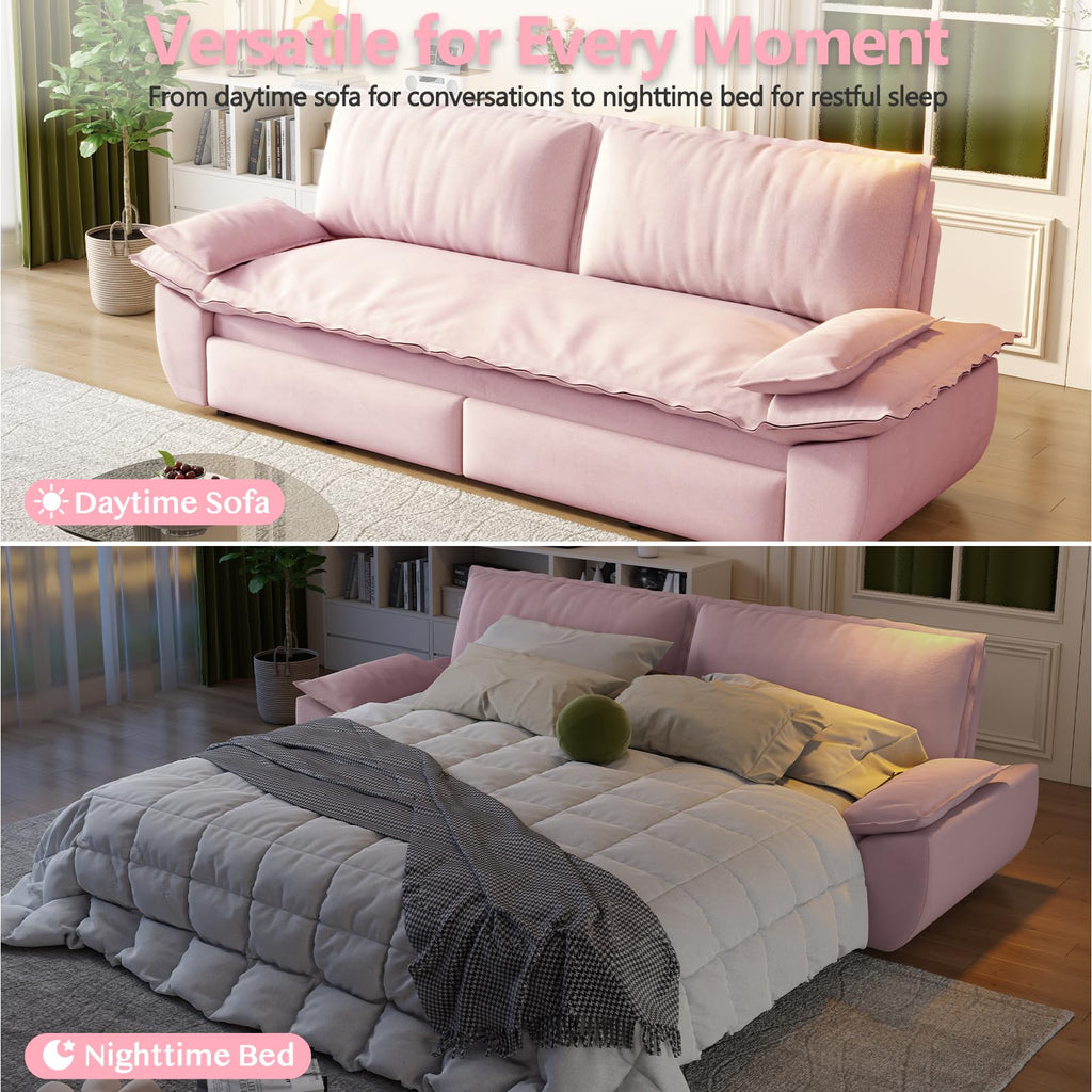 Queen Size Velvet Sleeper Sofa Bed F6523