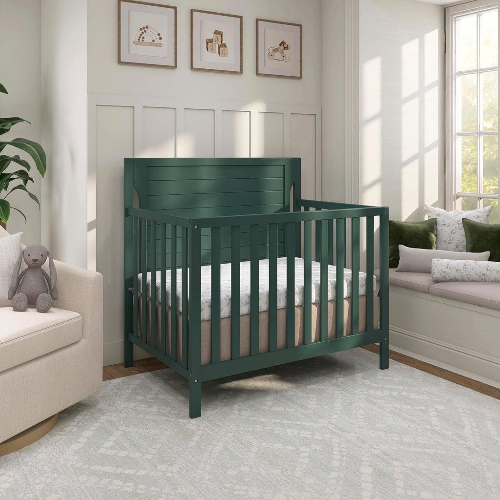 4-in-1 Convertible Mini Baby Crib with Mattress Pad C235