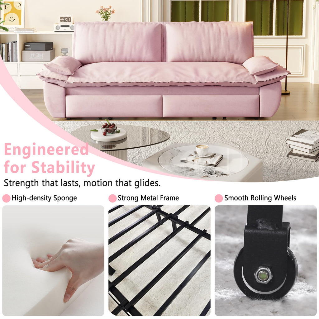 Queen Size Velvet Sleeper Sofa Bed F6523