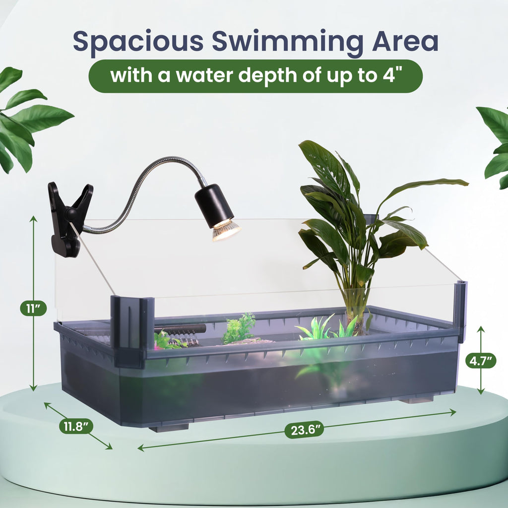 Black Turtle Tank Kit with Filter, UVB Lamp and Basking Platform F2211