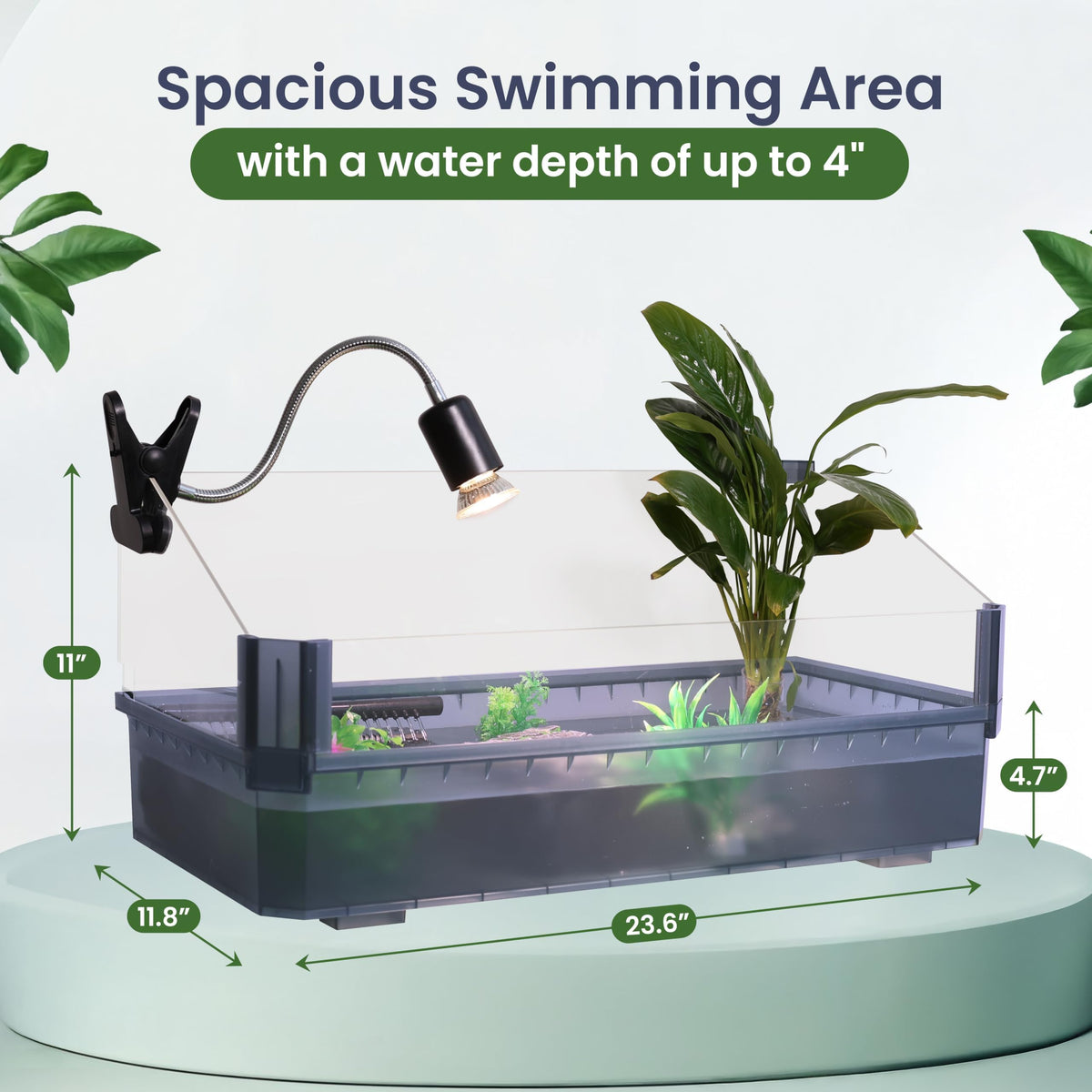 Black Turtle Tank Kit with Filter, UVB Lamp and Basking Platform F2211