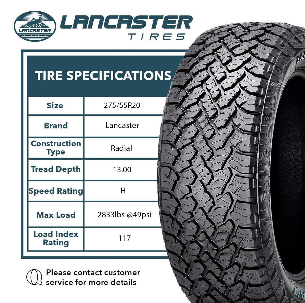 275/55R20 117H XL All Terrain Light Truck Tire V74199