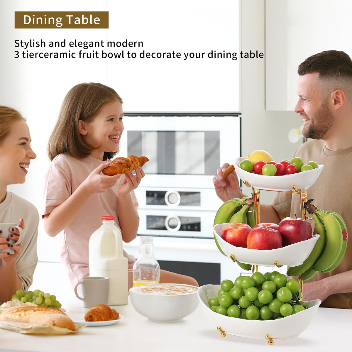 3-Tier Ceramic Serving Bowl Set with Stand I1659