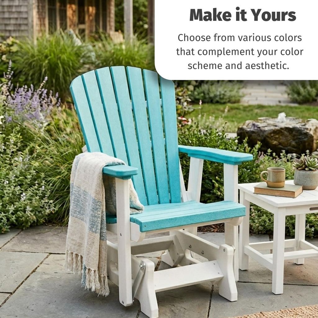 Tudor Brown Cedar Poly Adirondack Glider Outdoor Chair Q76086