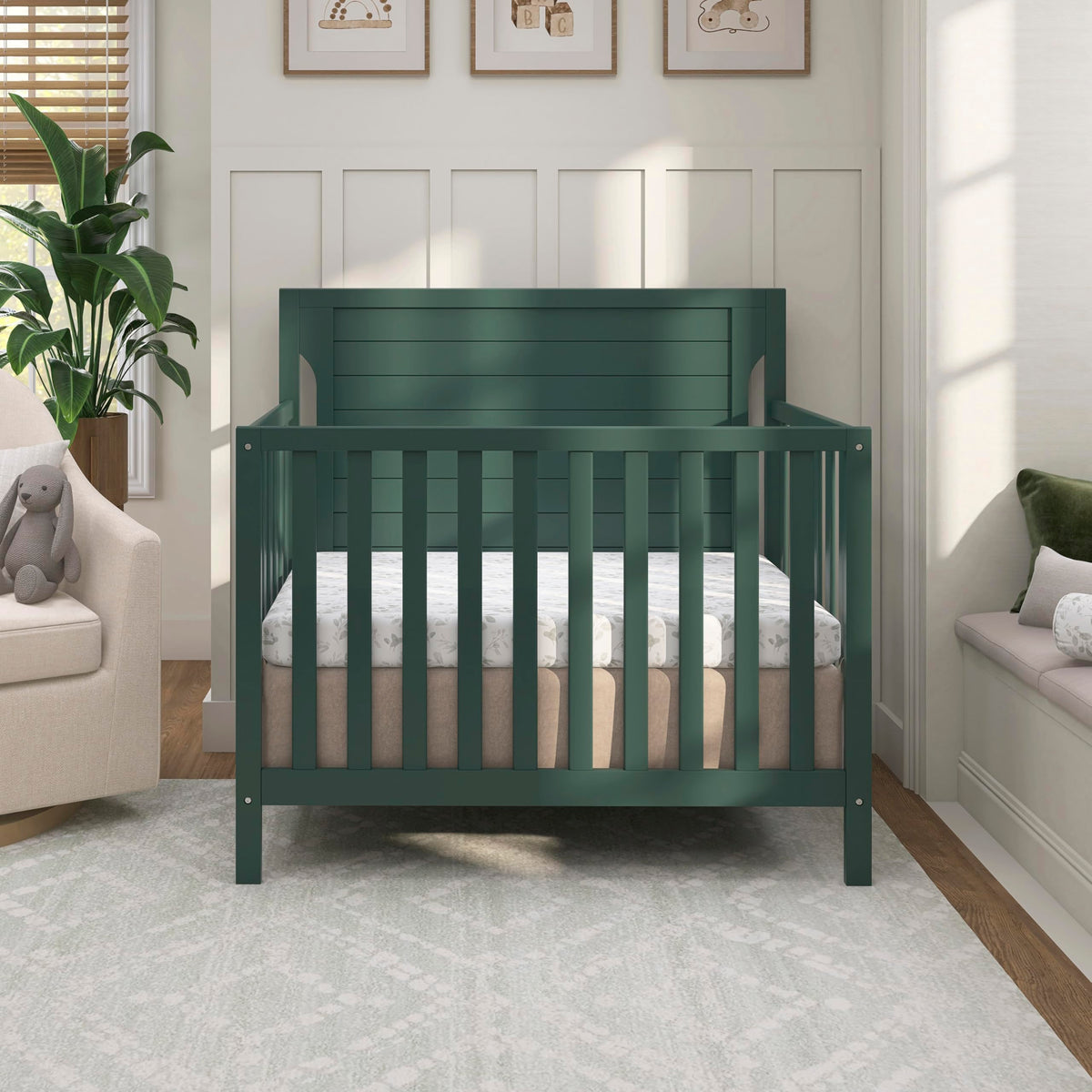 4-in-1 Convertible Mini Baby Crib with Mattress Pad C235