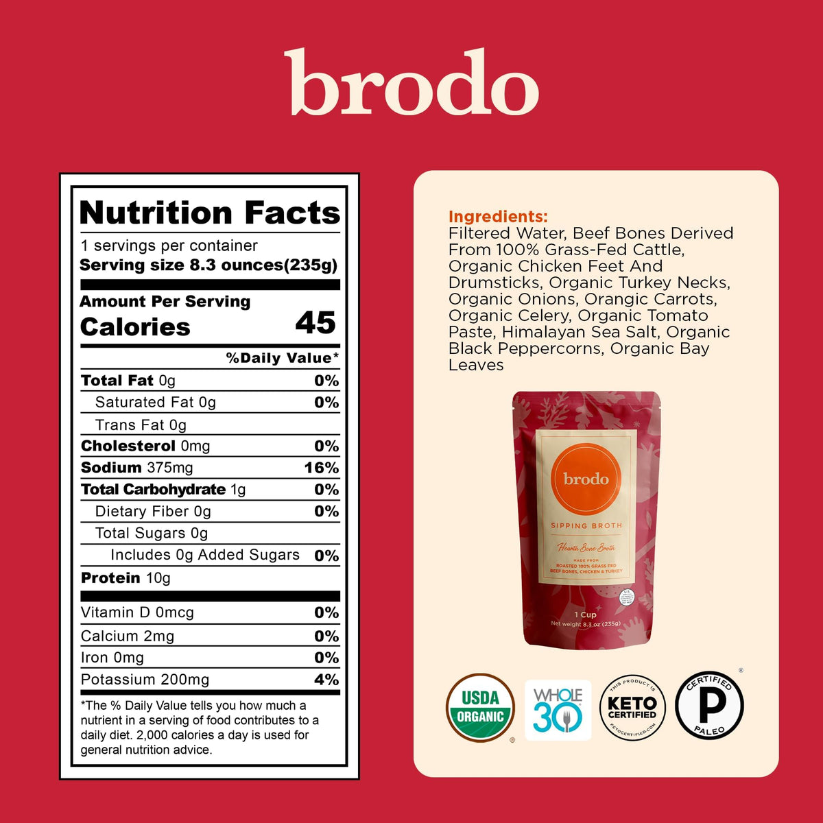 Collagen Rich Bone Broth Variety 6 x 8 oz C95441