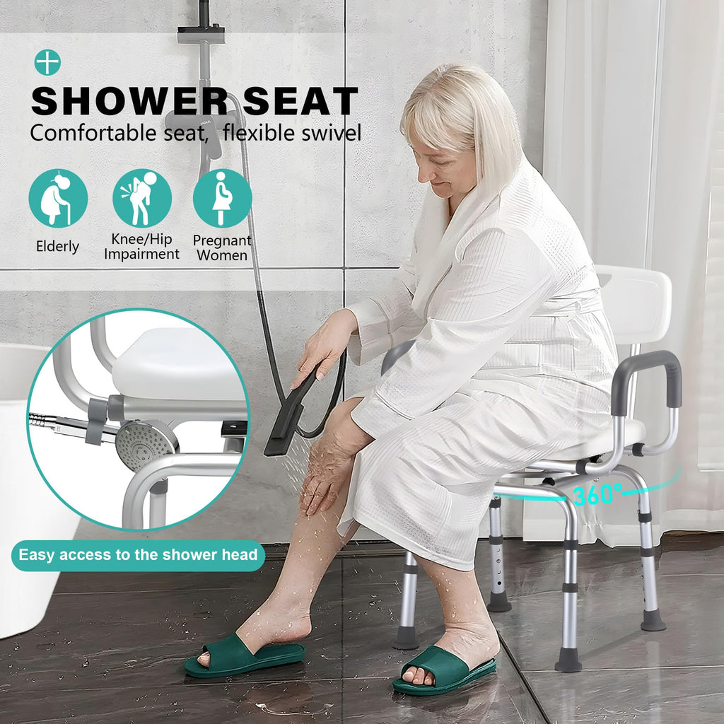 Swivel Shower Chair with Arms & Backrest K631344
