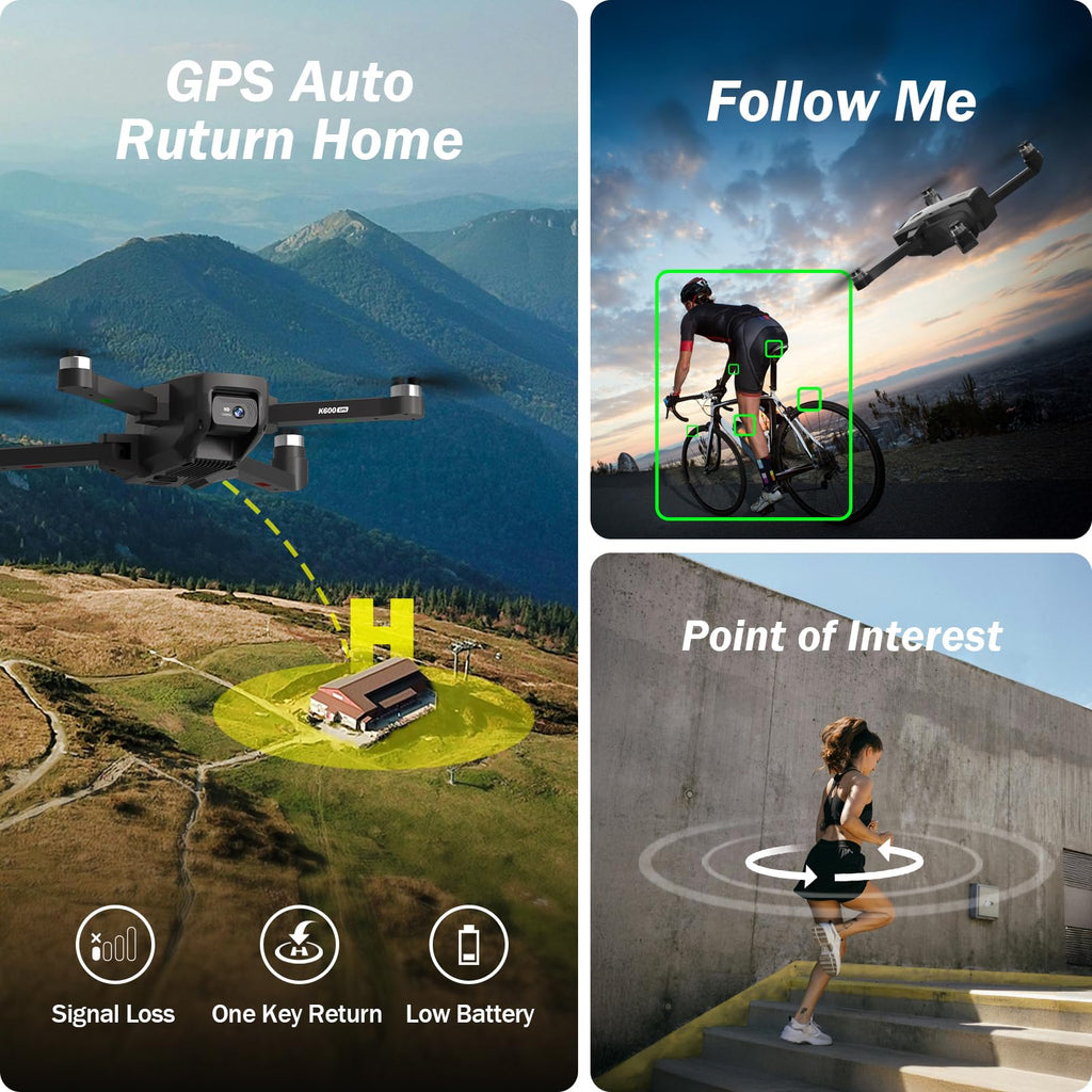 GPS Drone with EIS Camera, 4.5" HD LCD RC Screen, 32G SD Card, under 249g B677964