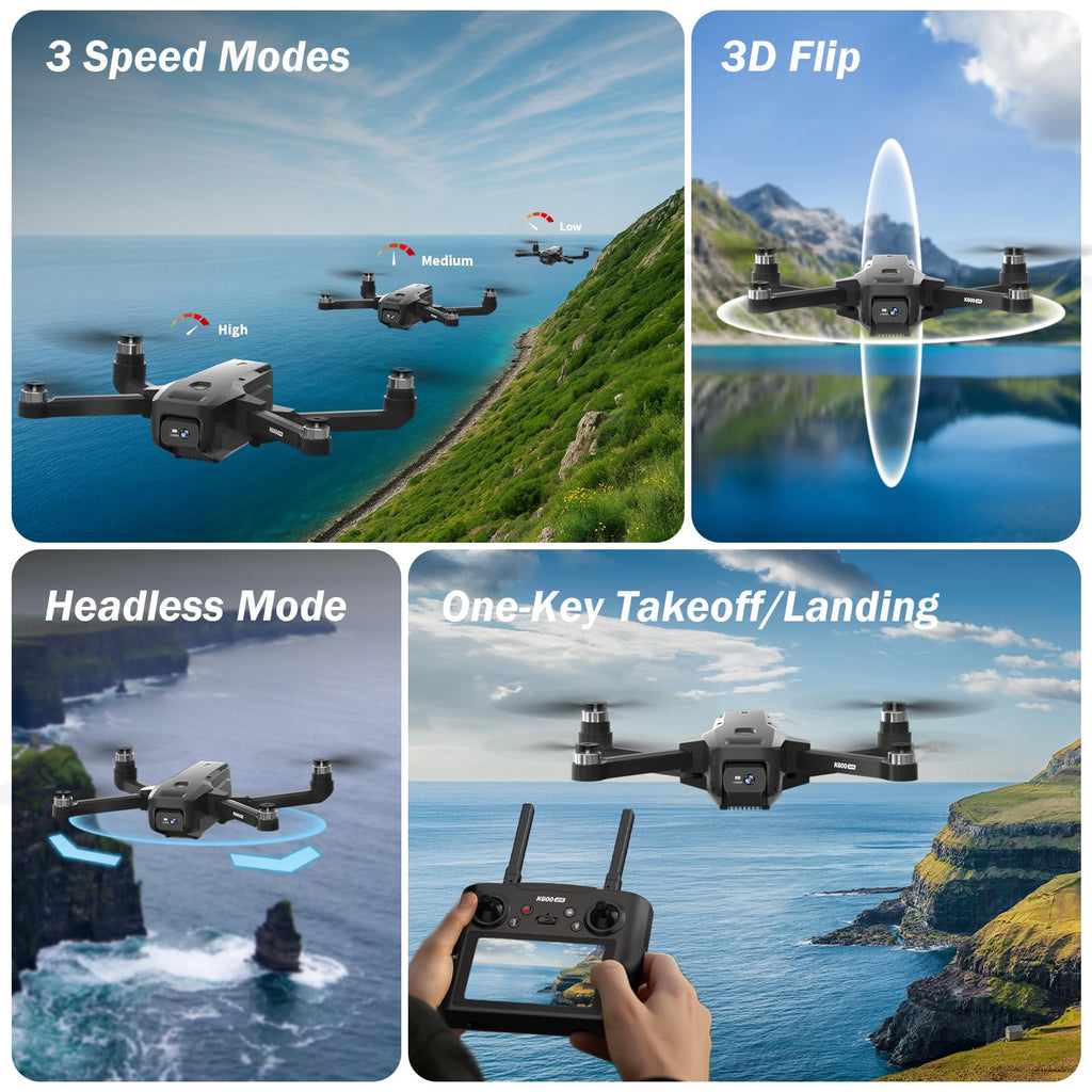 GPS Drone with EIS Camera, 4.5" HD LCD RC Screen, 32G SD Card, under 249g B677964