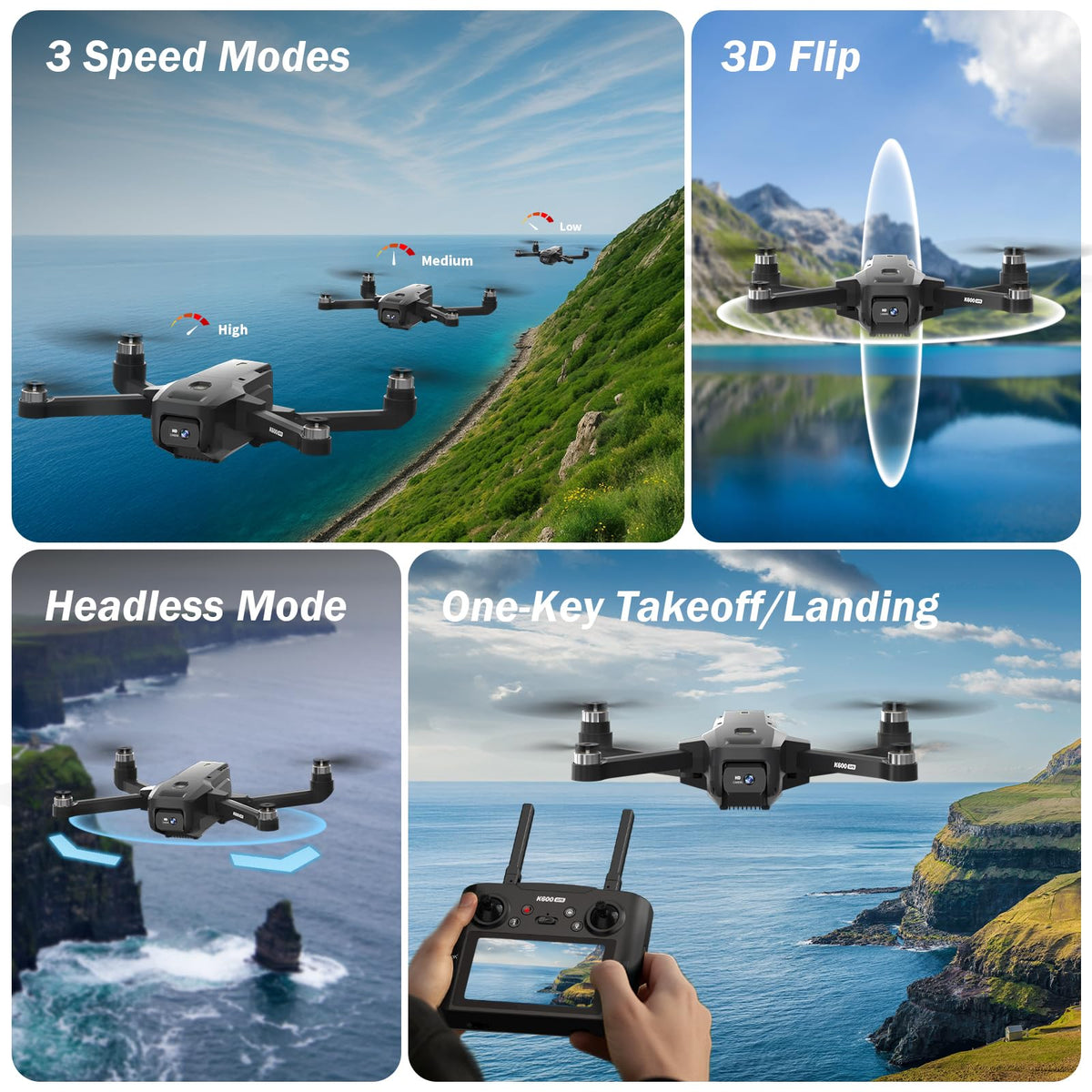 GPS Drone with EIS Camera, 4.5" HD LCD RC Screen, 32G SD Card, under 249g B677964