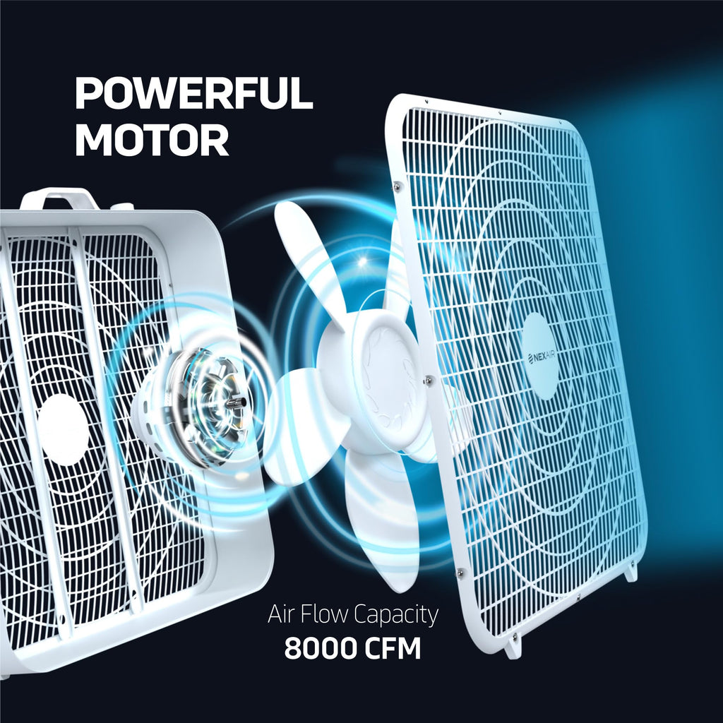 20" 3 Speed Floor Box Fan with Child Safety Grill T261